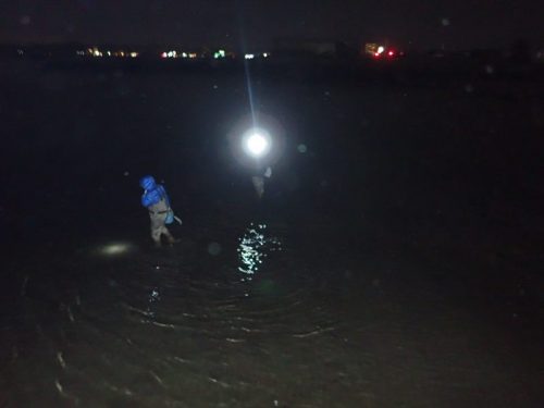 館山湾の奥の夜の海